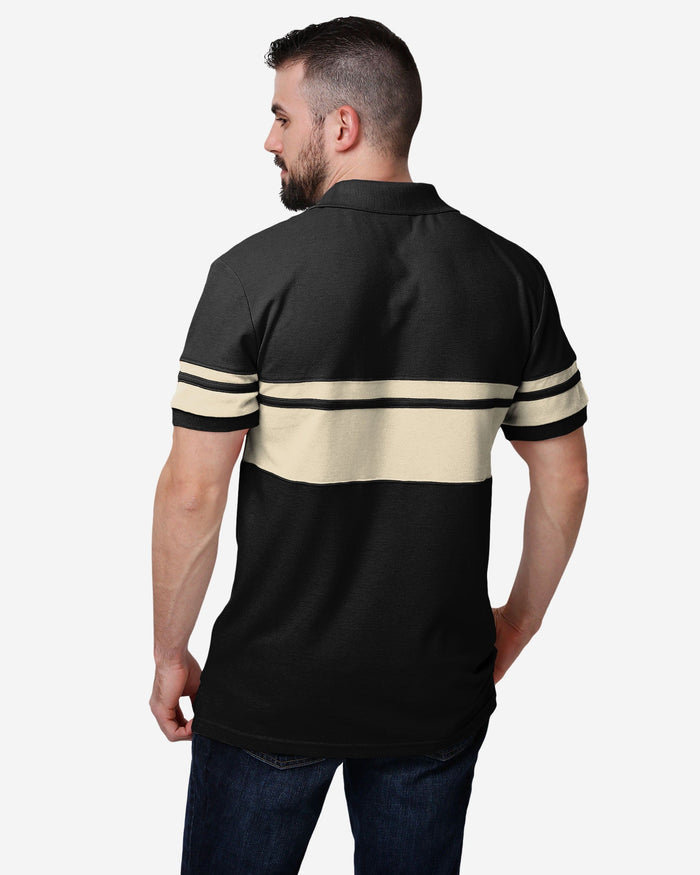 New Orleans Saints Cotton Stripe Polo FOCO - FOCO.com