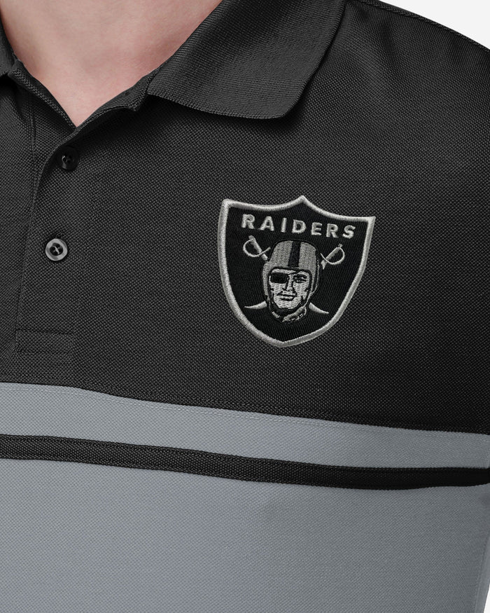 Las Vegas Raiders Cotton Stripe Polo FOCO - FOCO.com