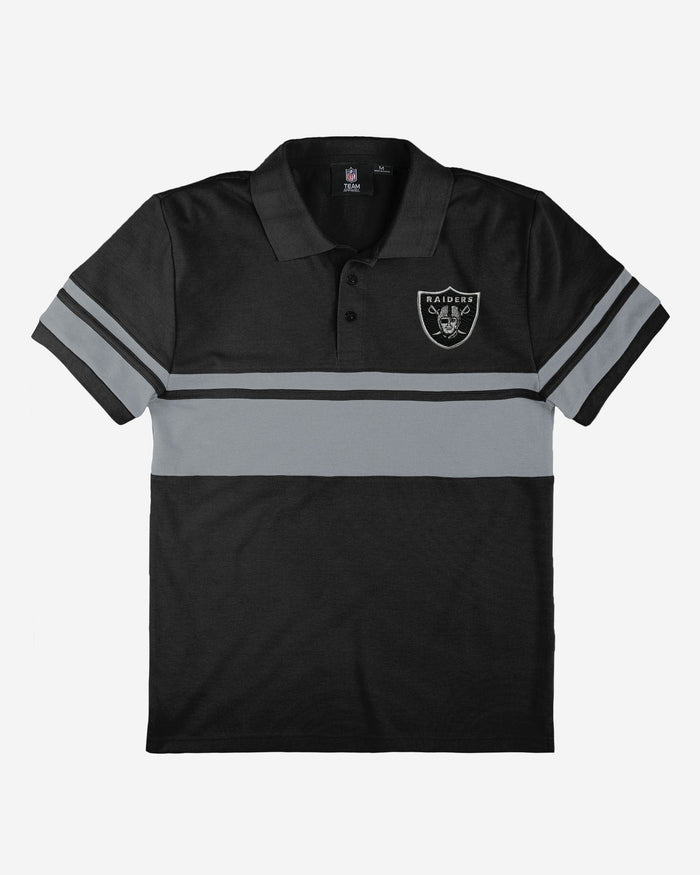 Las Vegas Raiders Cotton Stripe Polo FOCO - FOCO.com