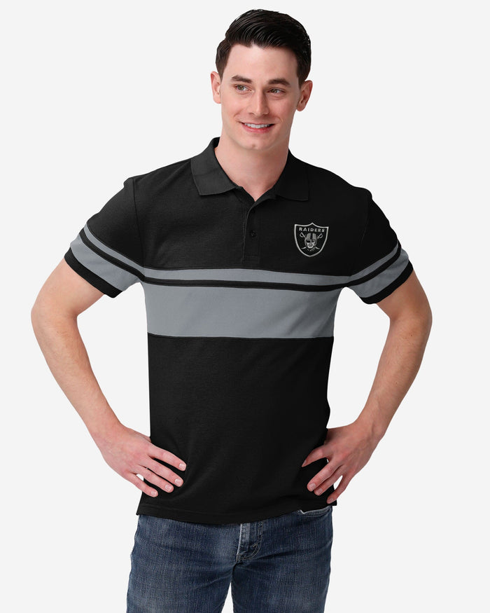 Las Vegas Raiders Cotton Stripe Polo FOCO S - FOCO.com