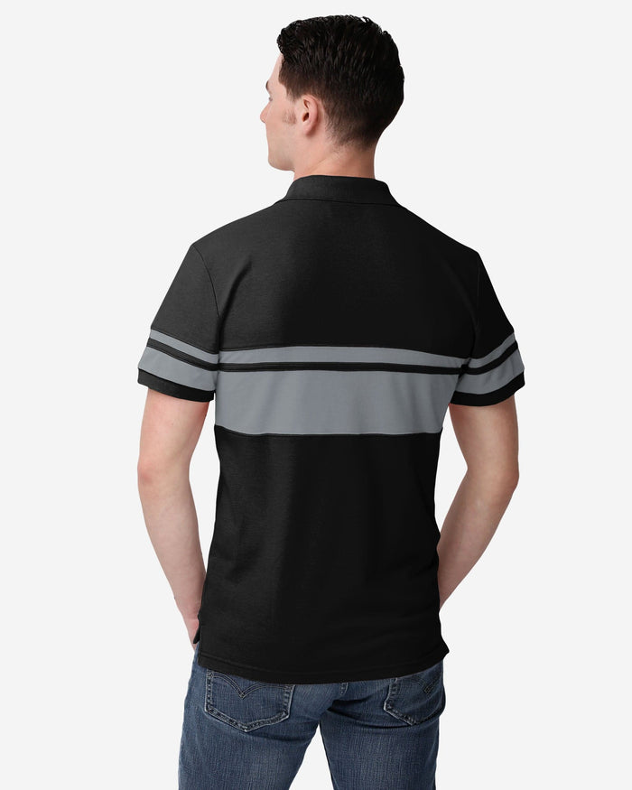 Las Vegas Raiders Cotton Stripe Polo FOCO - FOCO.com