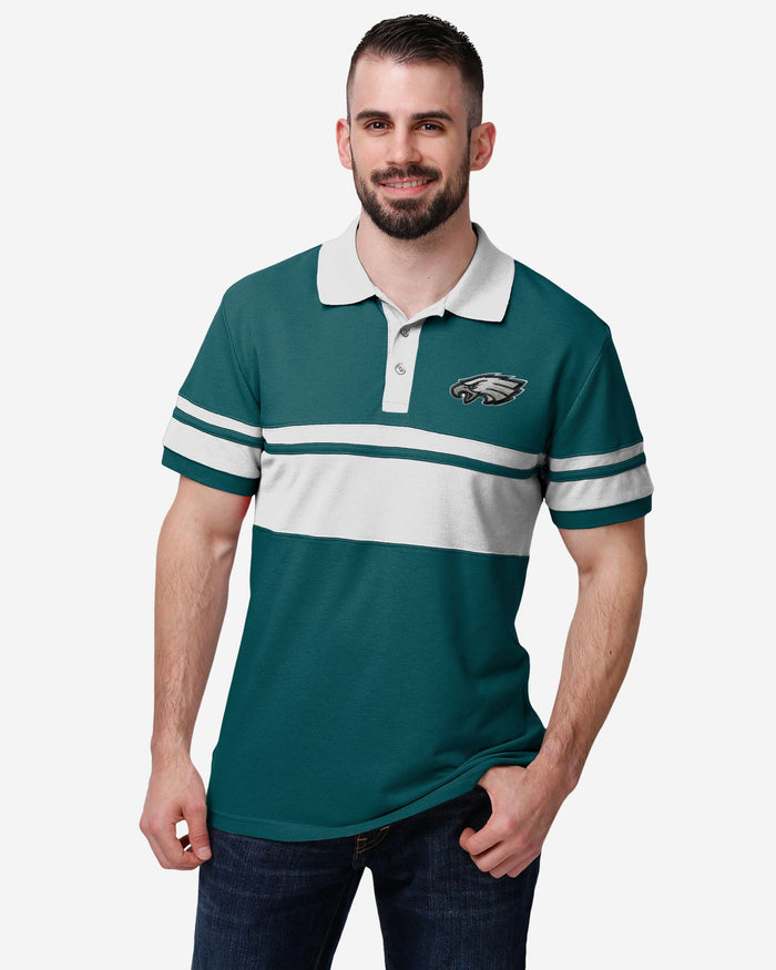 Philadelphia Eagles Cotton Stripe Polo FOCO S - FOCO.com