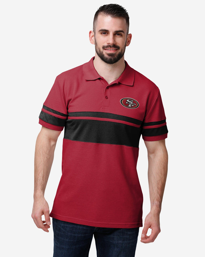 San Francisco 49ers Cotton Stripe Polo FOCO S - FOCO.com