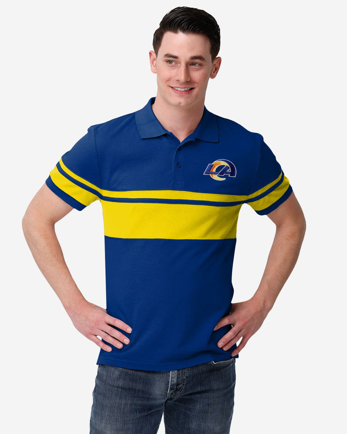 Los Angeles Rams Cotton Stripe Polo FOCO M - FOCO.com