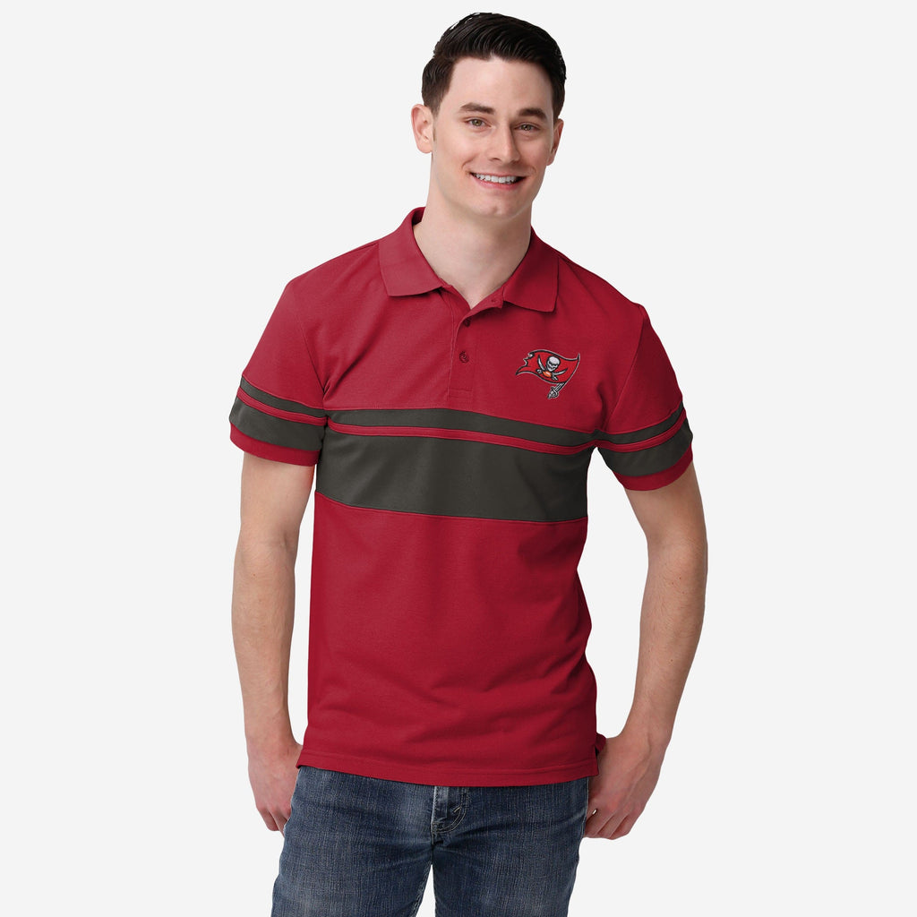 Tampa Bay Buccaneers Cotton Stripe Polo FOCO S - FOCO.com