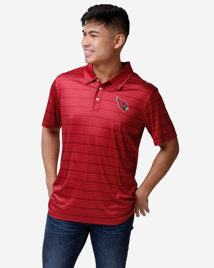 Arizona Cardinals Striped Polyester Polo FOCO S - FOCO.com