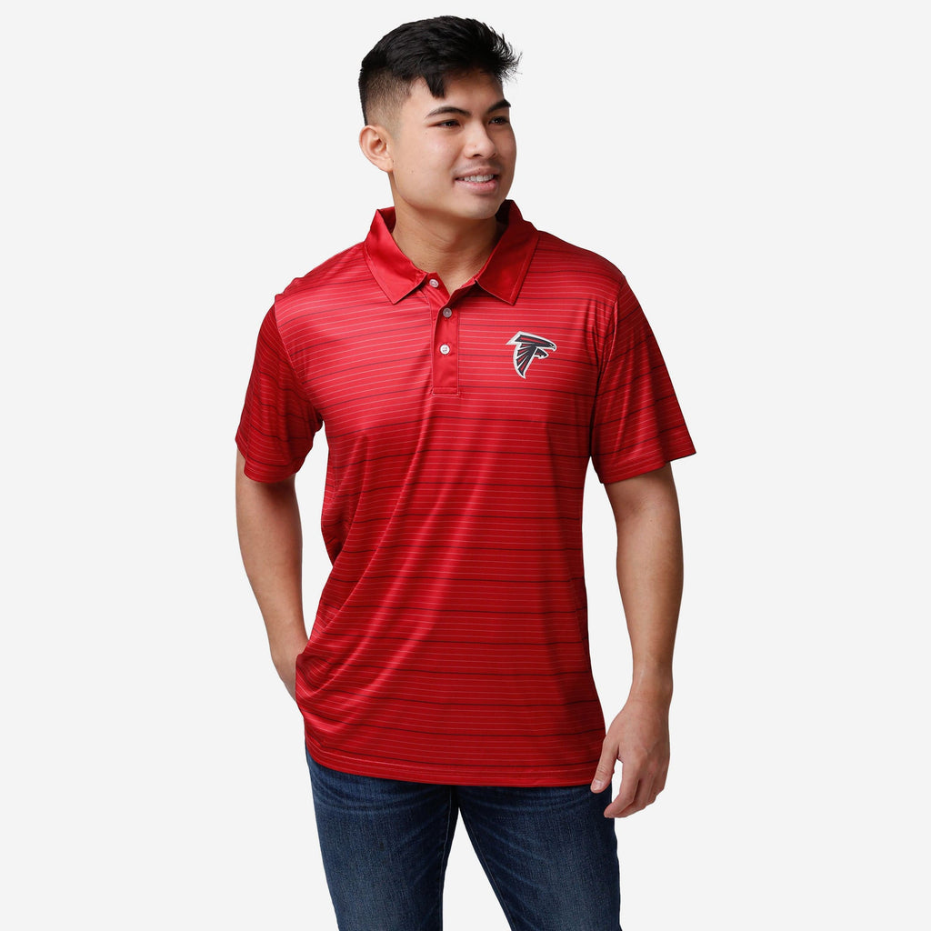 Atlanta Falcons Striped Polyester Polo FOCO S - FOCO.com