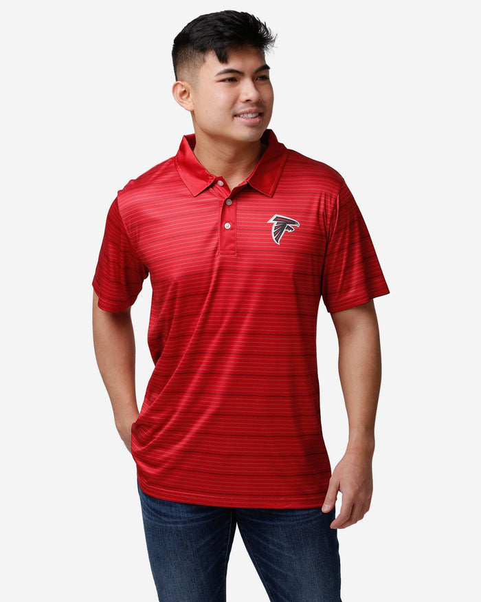 Atlanta Falcons Striped Polyester Polo FOCO S - FOCO.com