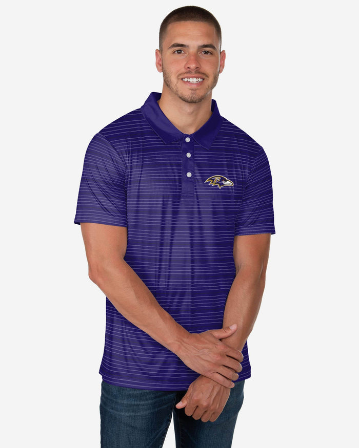 Baltimore Ravens Striped Polyester Polo FOCO S - FOCO.com