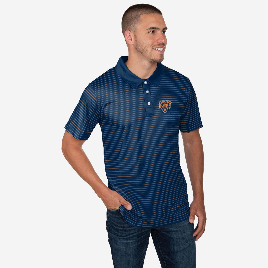 Chicago Bears Striped Polyester Polo FOCO S - FOCO.com