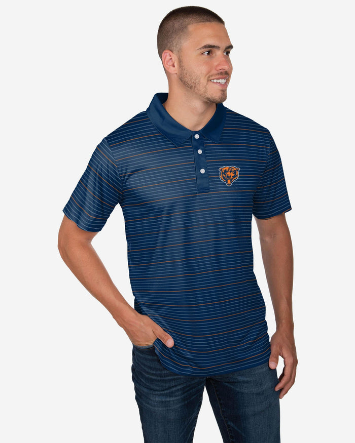 Chicago Bears Striped Polyester Polo FOCO S - FOCO.com