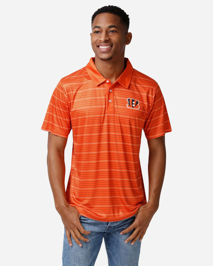 Cincinnati Bengals Striped Polyester Polo FOCO S - FOCO.com