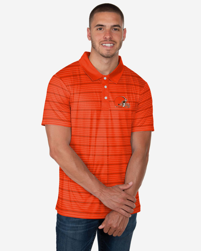 Cleveland Browns Striped Polyester Polo FOCO S - FOCO.com