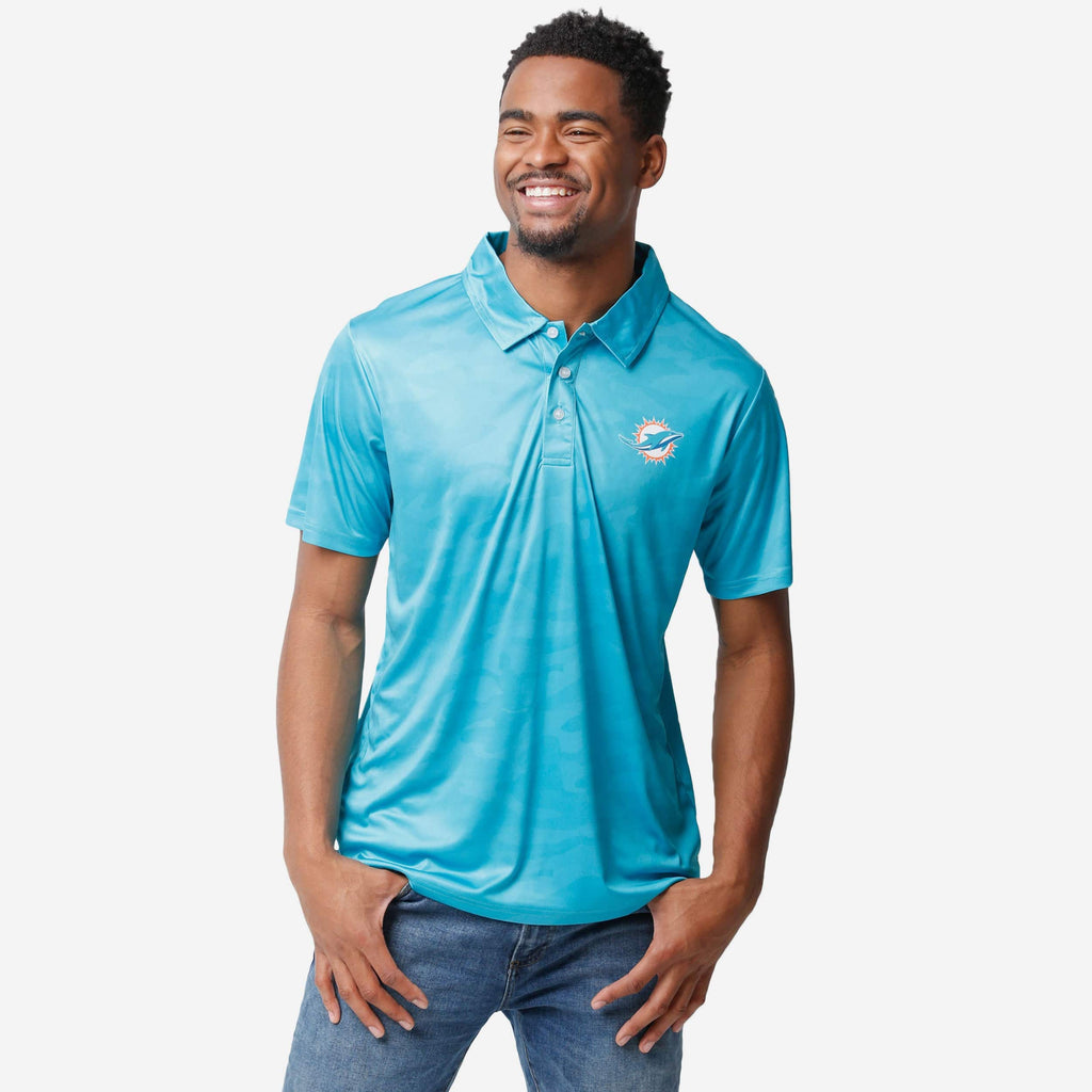 Miami Dolphins Color Camo Polyester Polo FOCO S - FOCO.com