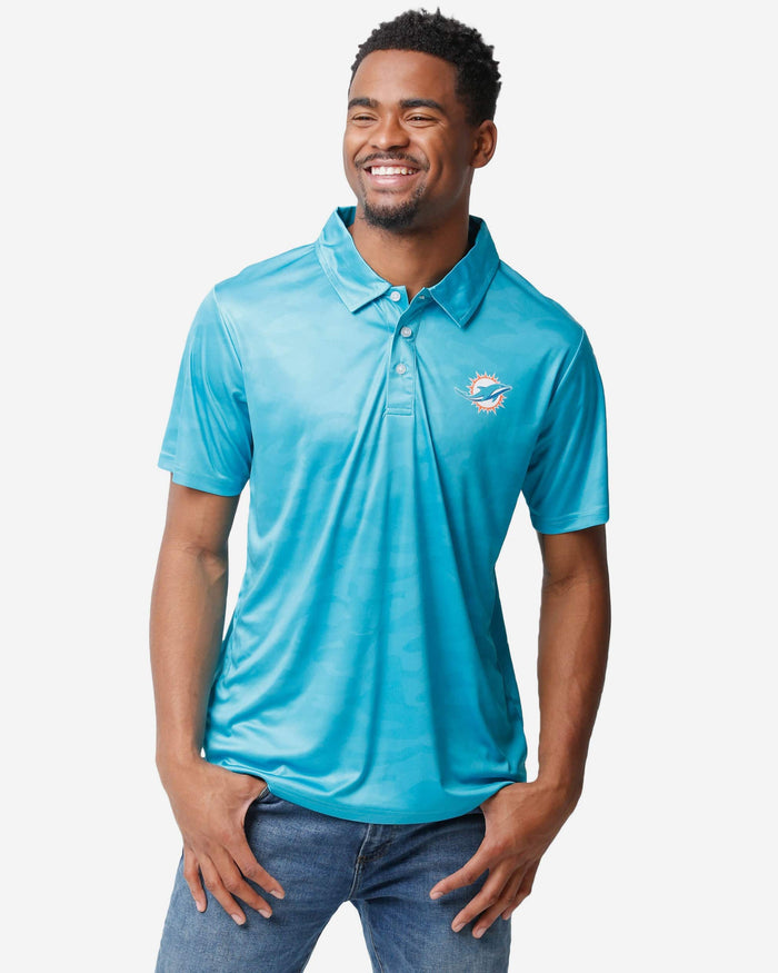 Miami Dolphins Color Camo Polyester Polo FOCO S - FOCO.com