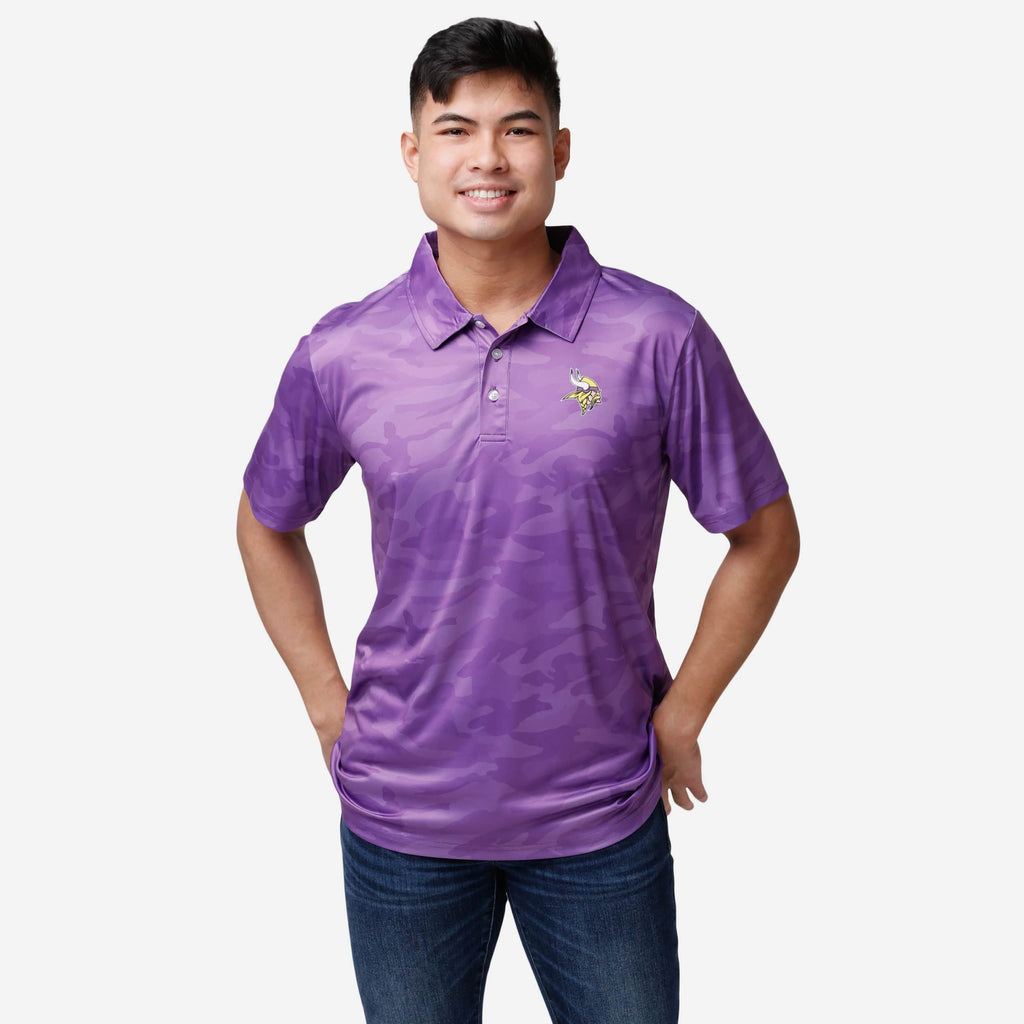 Minnesota Vikings Color Camo Polyester Polo FOCO S - FOCO.com