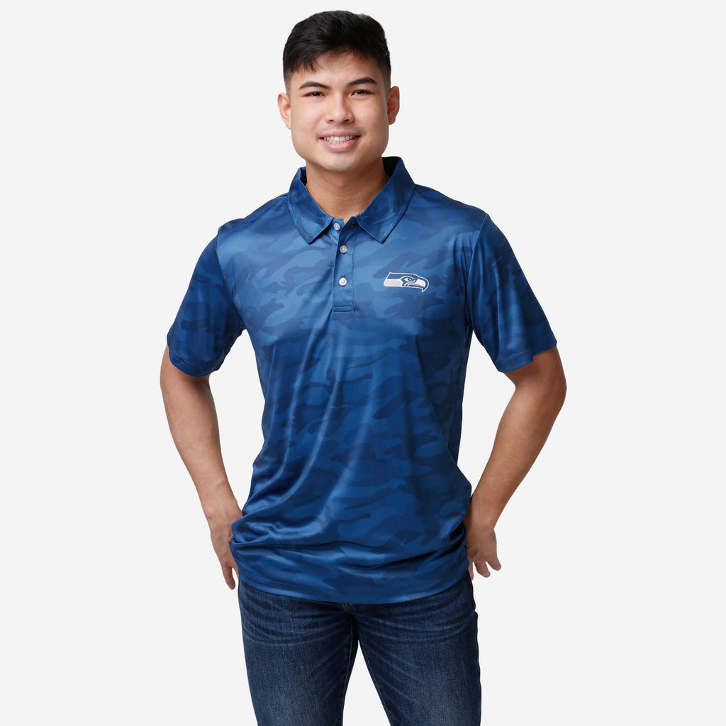 Seattle Seahawks Color Camo Polyester Polo FOCO S - FOCO.com