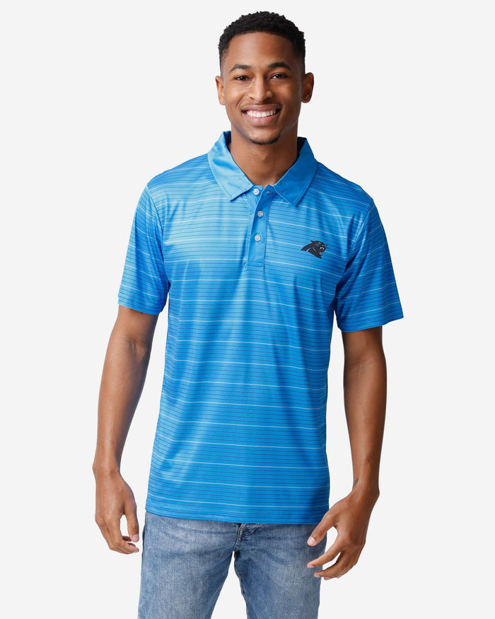 Carolina Panthers Striped Polyester Polo FOCO S - FOCO.com