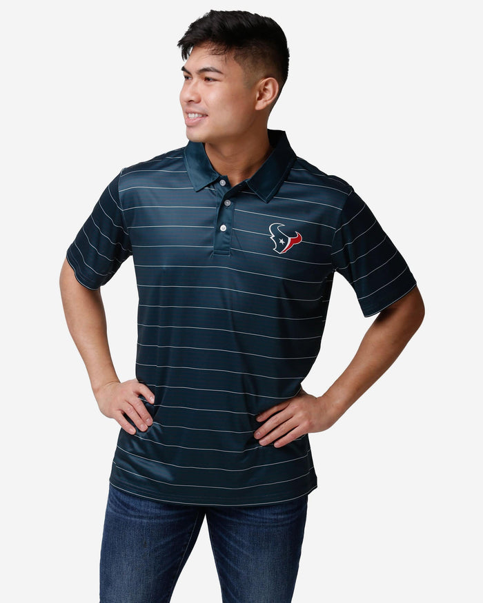 Houston Texans Striped Polyester Polo FOCO S - FOCO.com