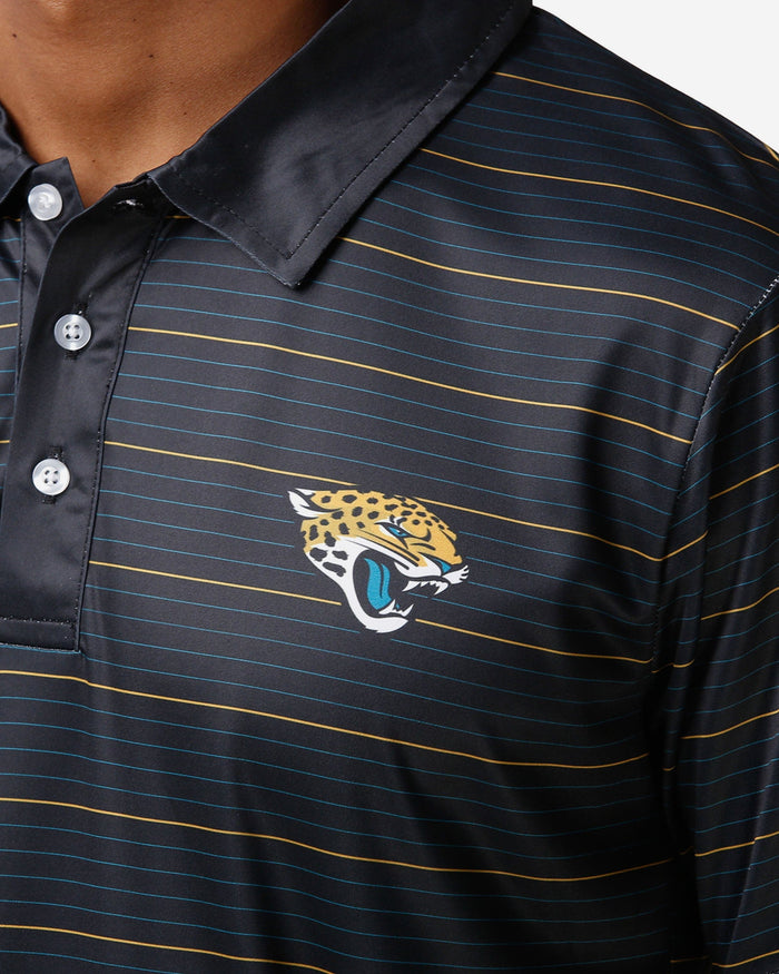 Jacksonville Jaguars Striped Polyester Polo FOCO - FOCO.com