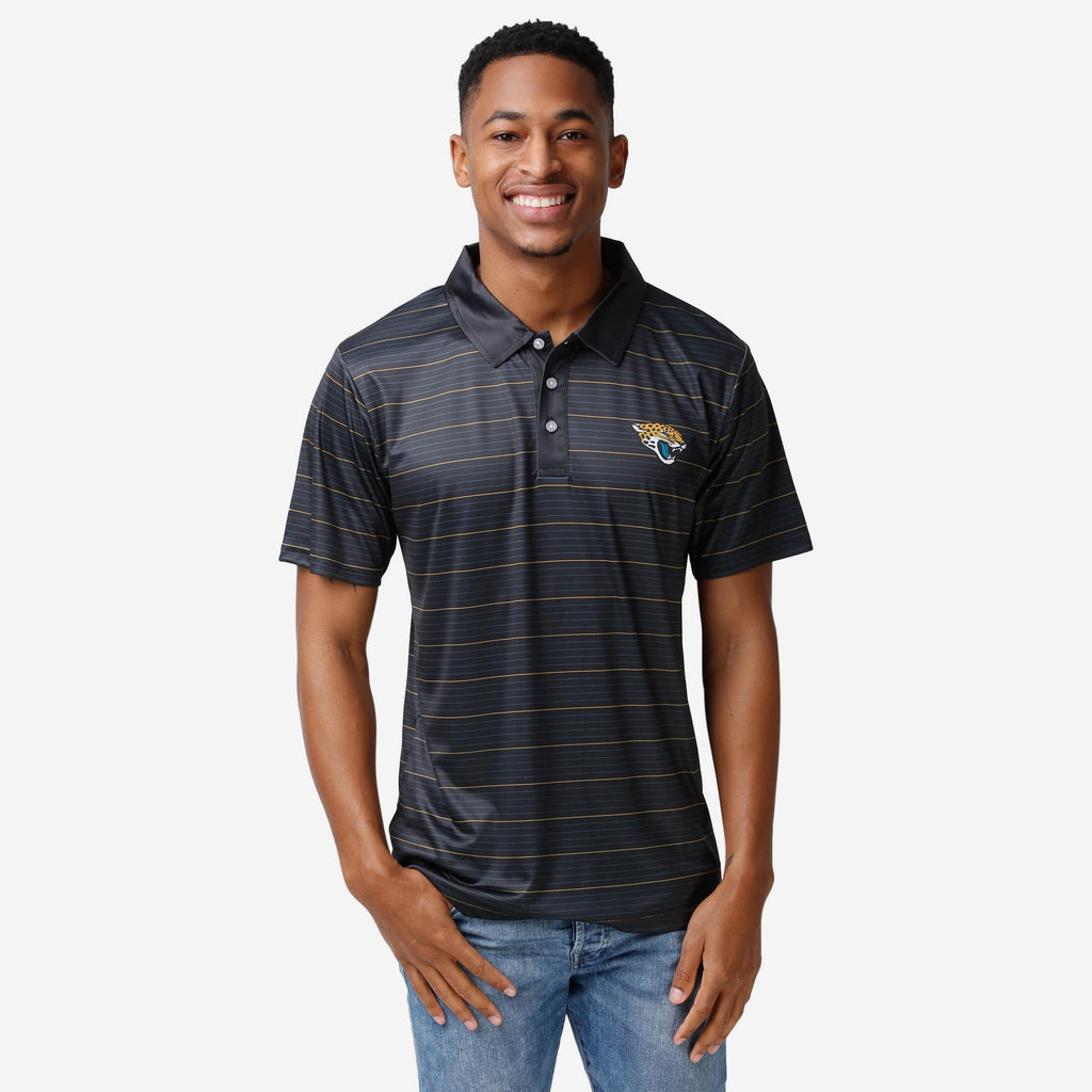 Jacksonville Jaguars Striped Polyester Polo FOCO S - FOCO.com