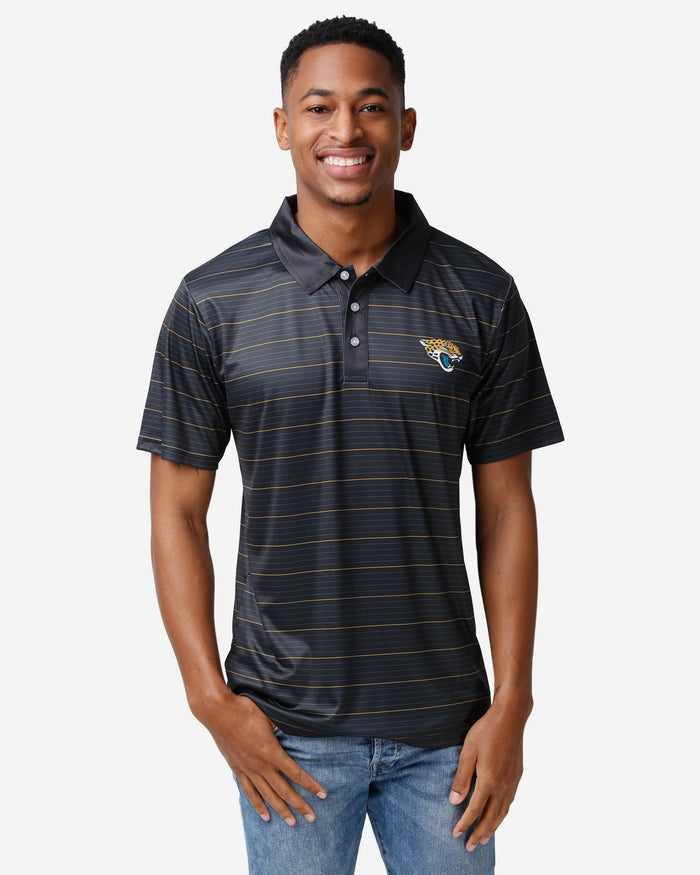 Jacksonville Jaguars Striped Polyester Polo FOCO S - FOCO.com