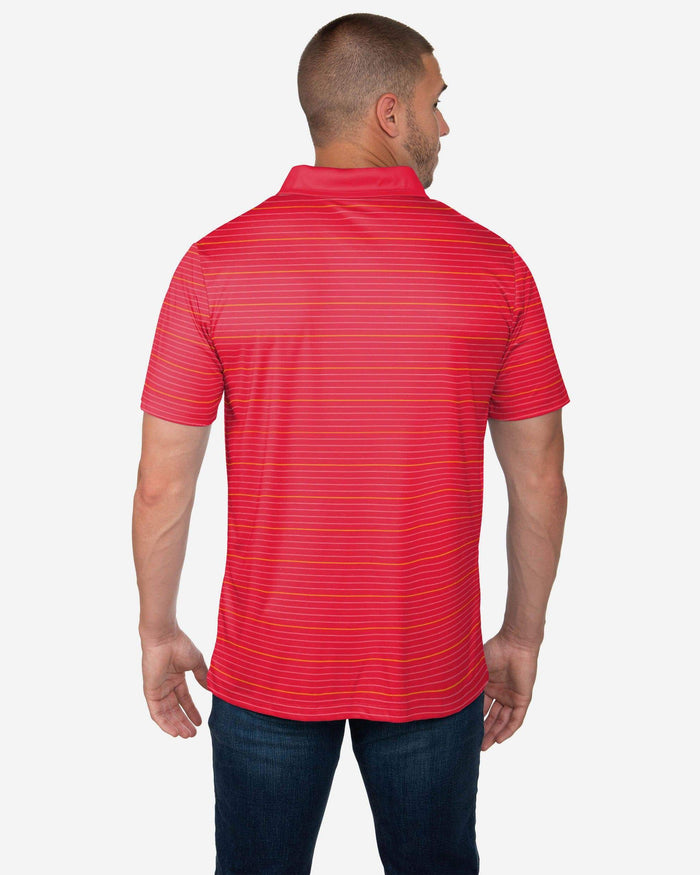 Kansas City Chiefs Striped Polyester Polo FOCO - FOCO.com