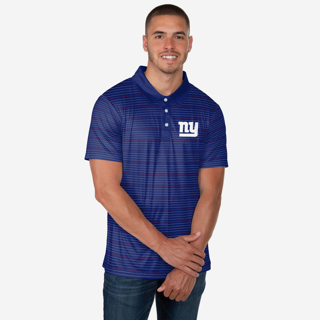 New York Giants Striped Polyester Polo FOCO S - FOCO.com