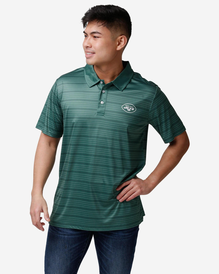 New York Jets Striped Polyester Polo FOCO S - FOCO.com