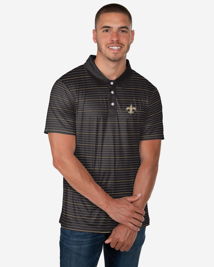 New Orleans Saints Striped Polyester Polo FOCO S - FOCO.com