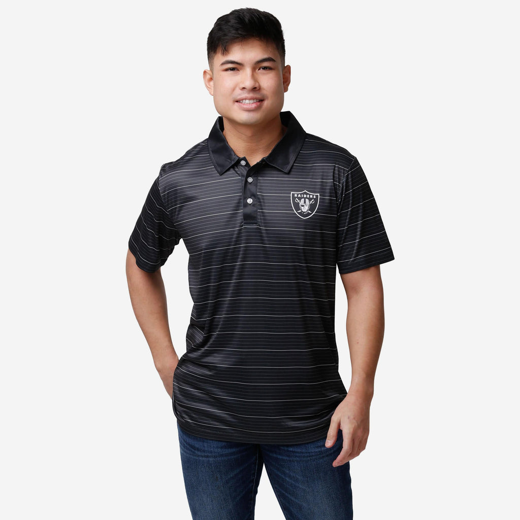 Las Vegas Raiders Striped Polyester Polo FOCO S - FOCO.com