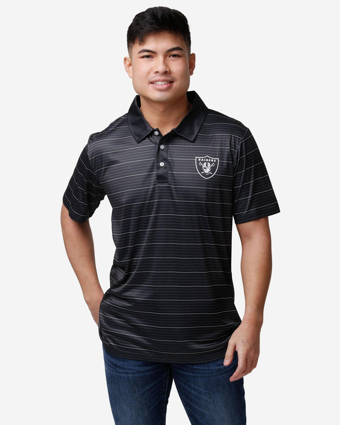 Las Vegas Raiders Striped Polyester Polo FOCO S - FOCO.com