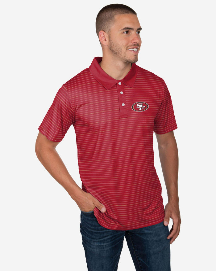 San Francisco 49ers Striped Polyester Polo FOCO S - FOCO.com