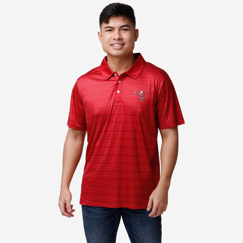 Tampa Bay Buccaneers Striped Polyester Polo FOCO S - FOCO.com