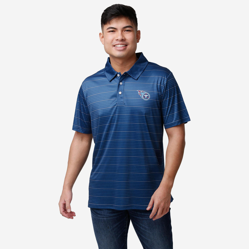 Tennessee Titans Striped Polyester Polo FOCO S - FOCO.com