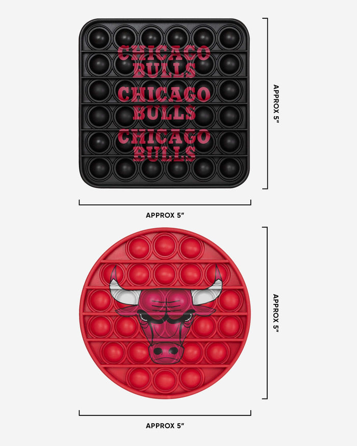 Chicago Bulls 2 Pack Ball & Square Push-Itz Fidget FOCO - FOCO.com