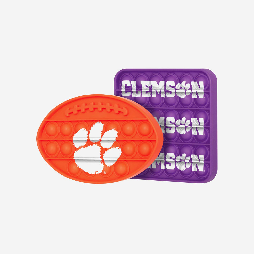 Clemson Tigers 2 Pack Ball & Square Push-Itz Fidget FOCO - FOCO.com