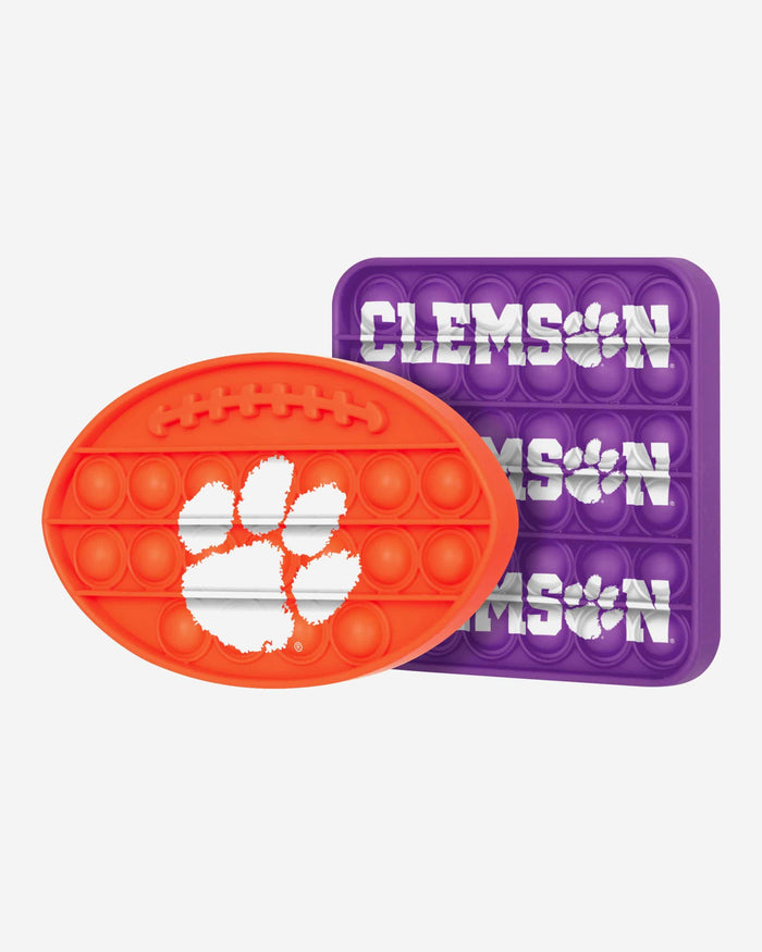 Clemson Tigers 2 Pack Ball & Square Push-Itz Fidget FOCO - FOCO.com