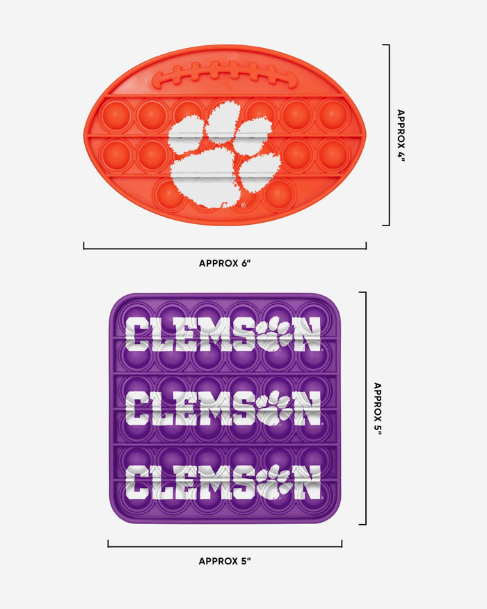 Clemson Tigers 2 Pack Ball & Square Push-Itz Fidget FOCO - FOCO.com