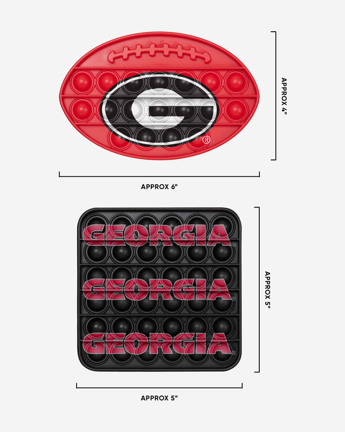 Georgia Bulldogs 2 Pack Ball & Square Push-Itz Fidget FOCO - FOCO.com