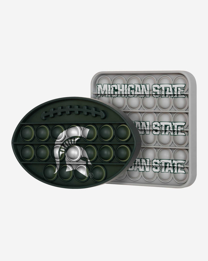 Michigan State Spartans 2 Pack Ball & Square Push-Itz Fidget FOCO - FOCO.com