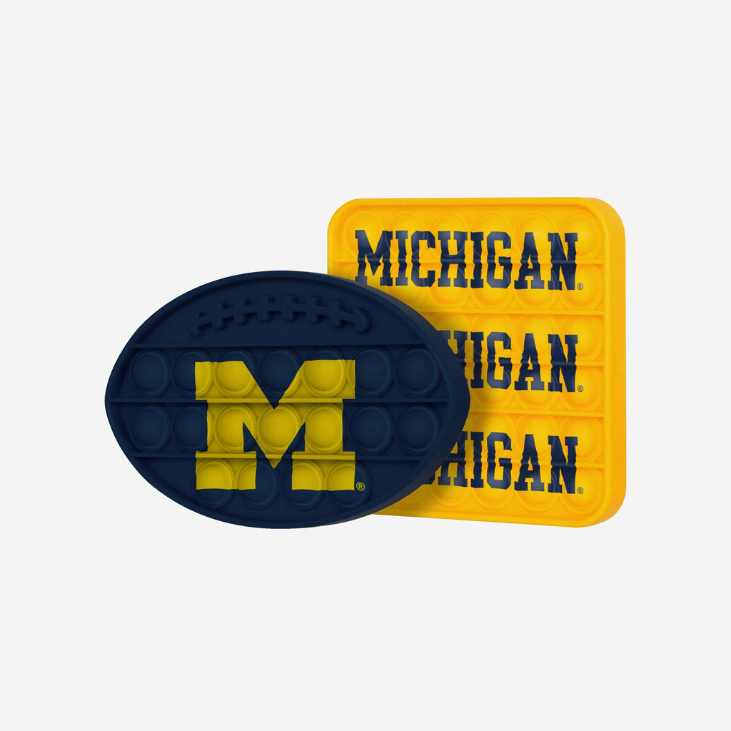 Michigan Wolverines 2 Pack Ball & Square Push-Itz Fidget FOCO - FOCO.com