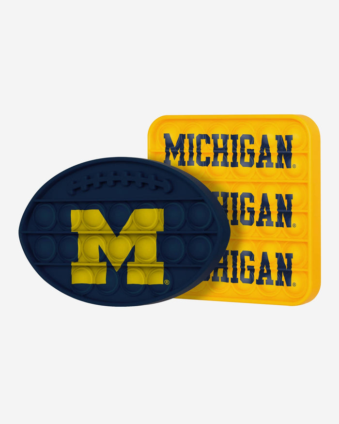 Michigan Wolverines 2 Pack Ball & Square Push-Itz Fidget FOCO - FOCO.com