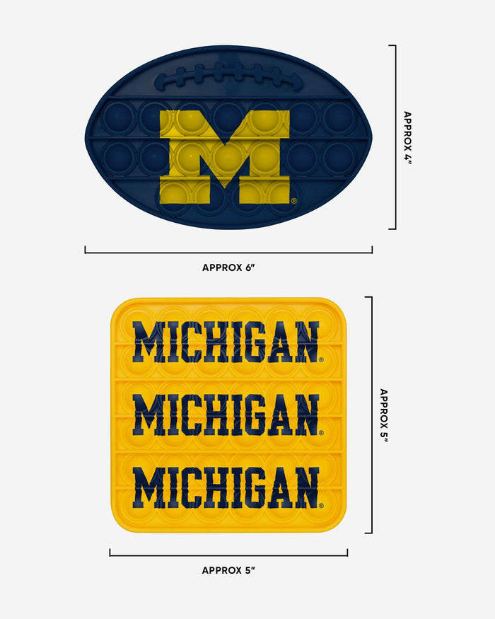 Michigan Wolverines 2 Pack Ball & Square Push-Itz Fidget FOCO - FOCO.com