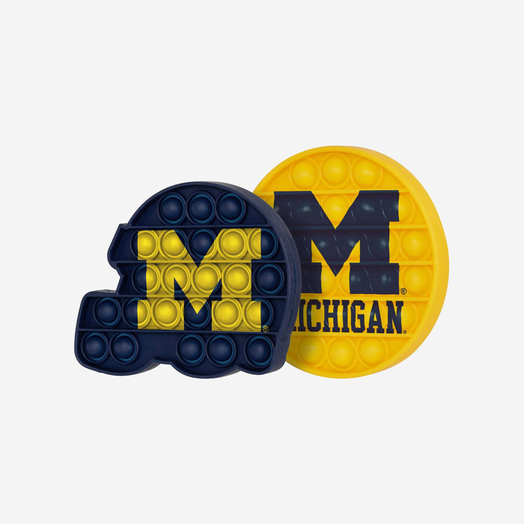 Michigan Wolverines 2 Pack Helmet & Circle Push-Itz Fidget FOCO - FOCO.com