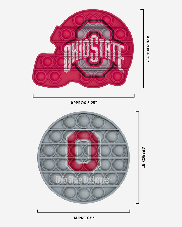 Ohio State Buckeyes 2 Pack Helmet & Circle Push-Itz Fidget FOCO - FOCO.com