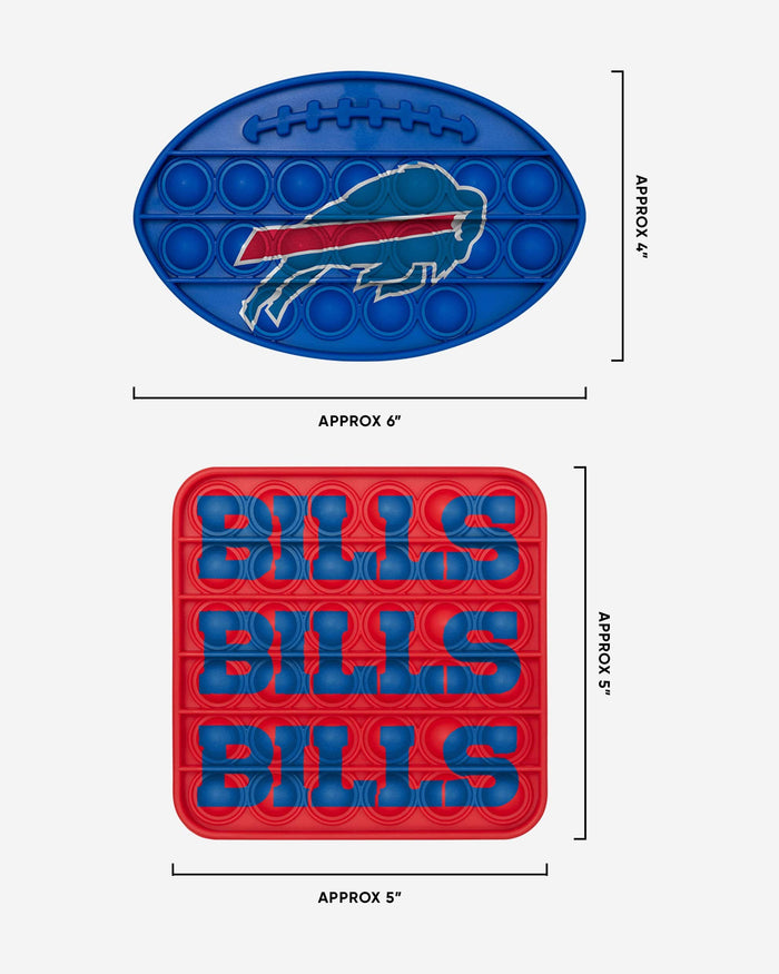 Buffalo Bills 2 Pack Ball & Square Push-Itz Fidget FOCO - FOCO.com