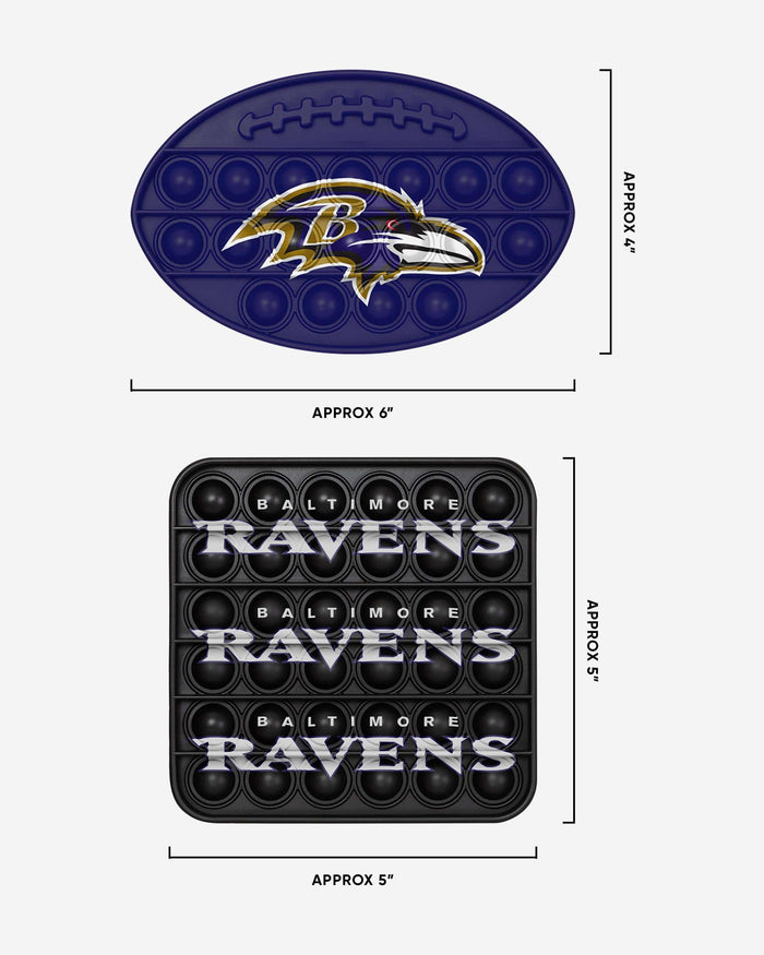 Baltimore Ravens 2 Pack Ball & Square Push-Itz Fidget FOCO - FOCO.com