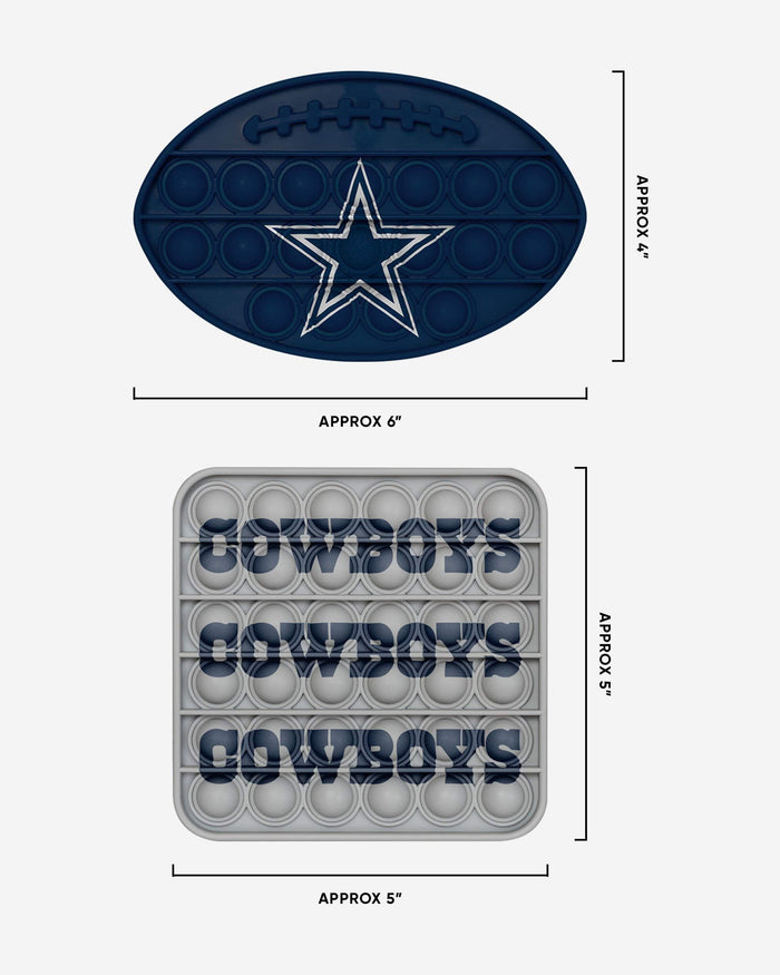 Dallas Cowboys 2 Pack Ball & Square Push-Itz Fidget FOCO - FOCO.com