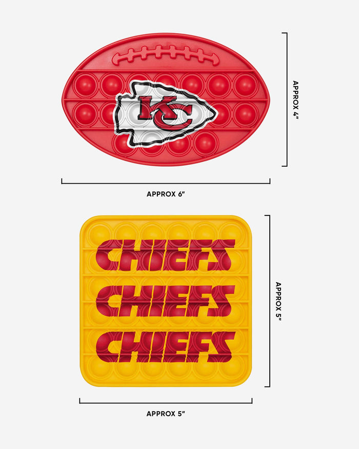 Kansas City Chiefs 2 Pack Ball & Square Push-Itz Fidget FOCO - FOCO.com